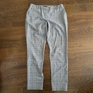 Tommy Hilfiger Plaid Dress Pants Size 6 Grey Work Slim Fit Straight Leg Trousers